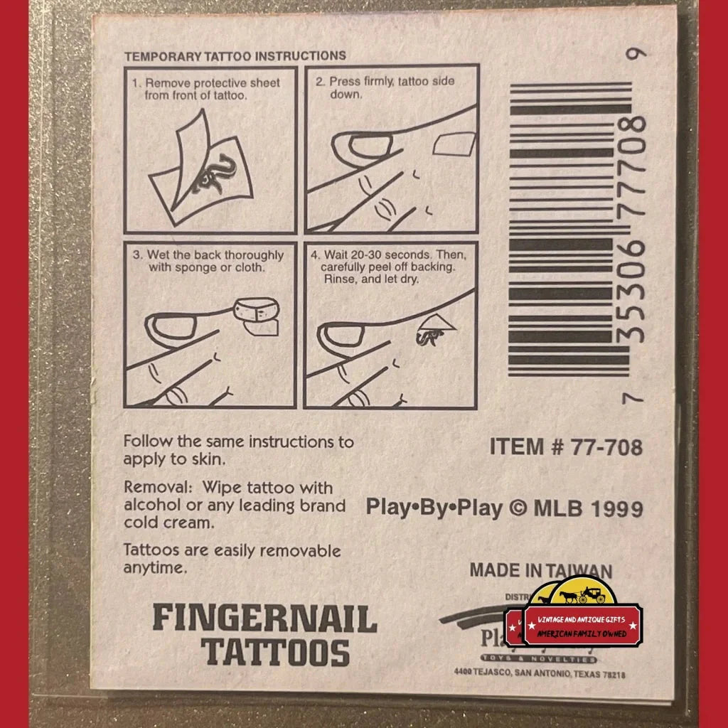 Instructions for applying and removing Vintage MLB fingernail tattoos for Mets fans