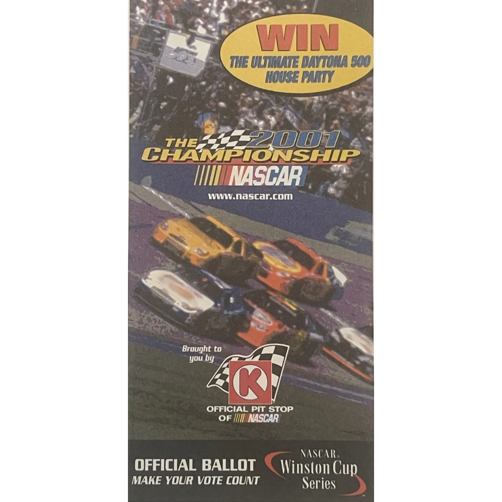 Vintage 2001 🏆 NASCAR Winston Cup Ballot Year Tragic Loss Dale Earnhardt RIP! Collectibles - A Piece of Racing