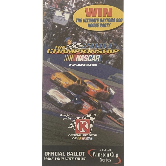 Vintage 2001 🏆 NASCAR Winston Cup Ballot Year Tragic Loss Dale Earnhardt RIP! Collectibles Antique Collectible Items