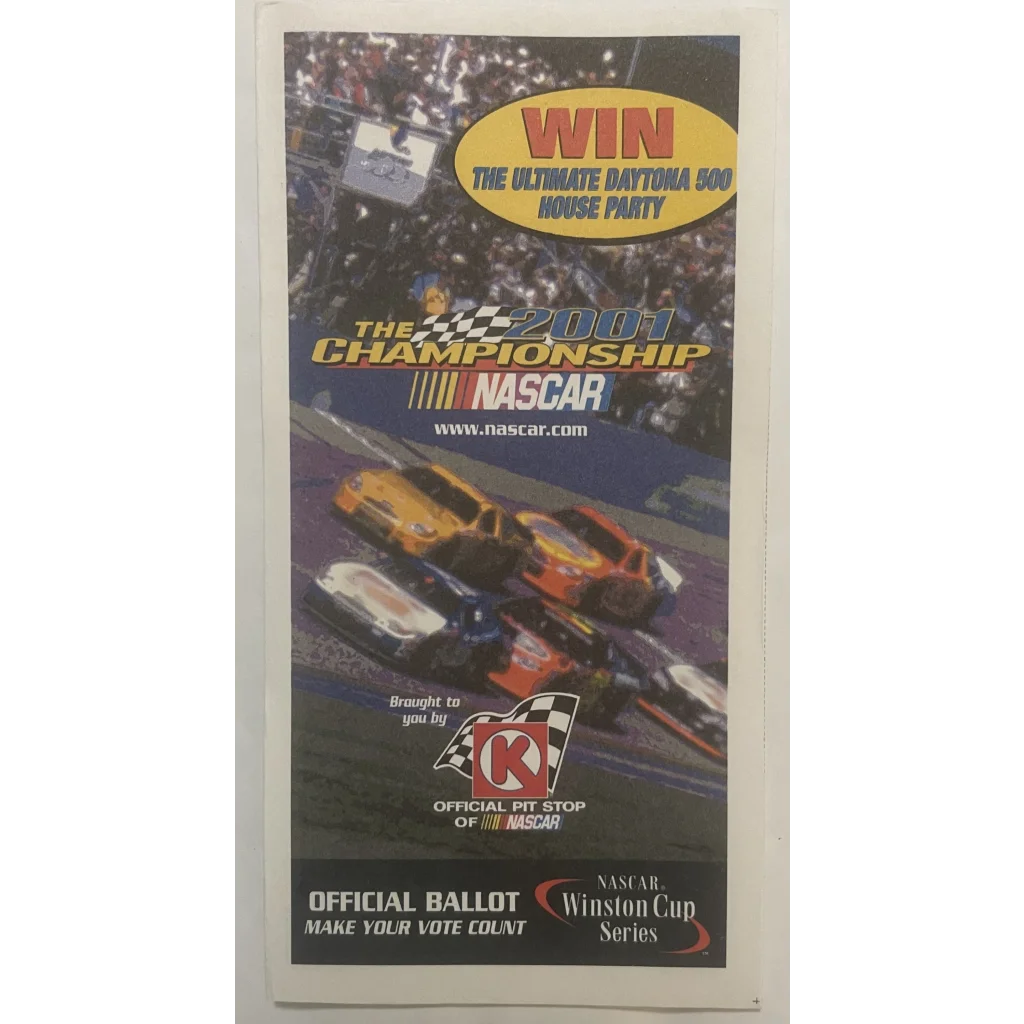 Vintage 2001 🏆 NASCAR Winston Cup Ballot Year Tragic Loss Dale Earnhardt RIP! Collectibles and Antique Gifts Home