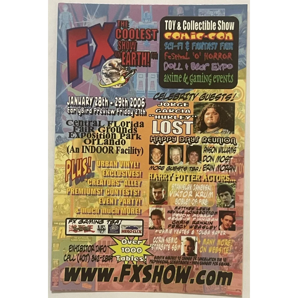 Promotional poster for FX Show with vintage collectible toy exhibits and pop culture vibes