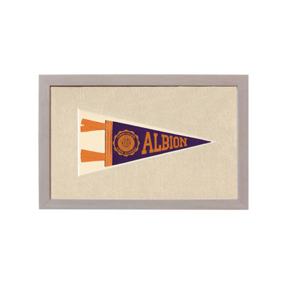 Vintage Albion College Pennant | Rare Vintage Wool Felt Pennant Flag | vintageantiquesgifts.com