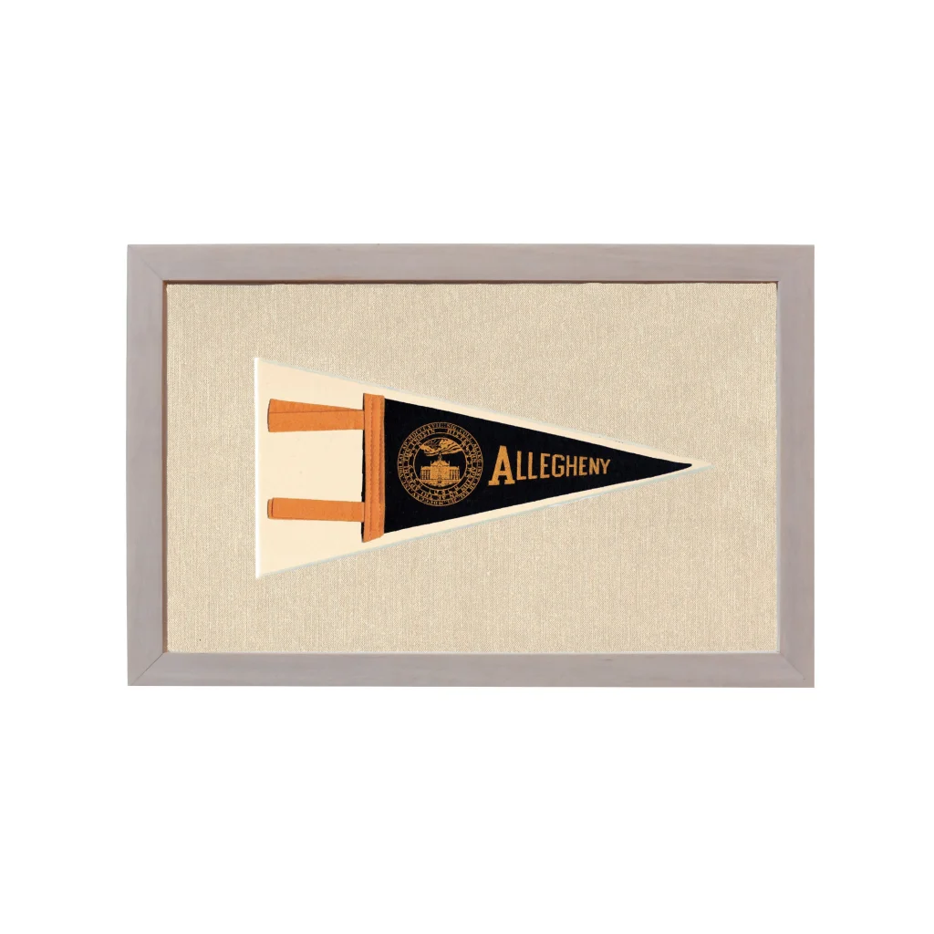 Vintage Allegheny College Pennant | Rare Vintage Wool Felt Pennant Flag | vintageantiquesgifts.com