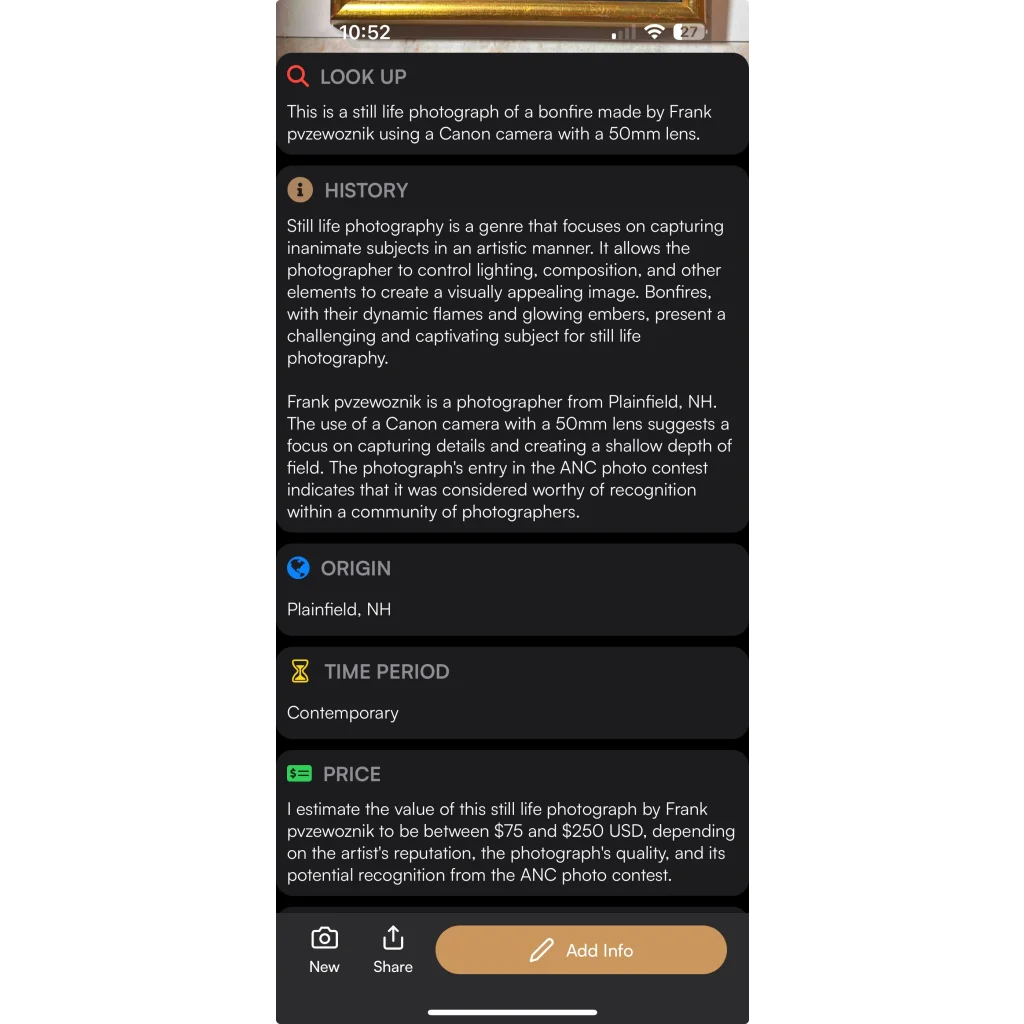 Canon 50mm lens with 35mm sensor in American Hoechst contest entry bonfire pic