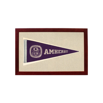 Vintage Amherst College Pennant | 1950s Wool Felt Pennant Framed Display | vintageantiquesgifts.com