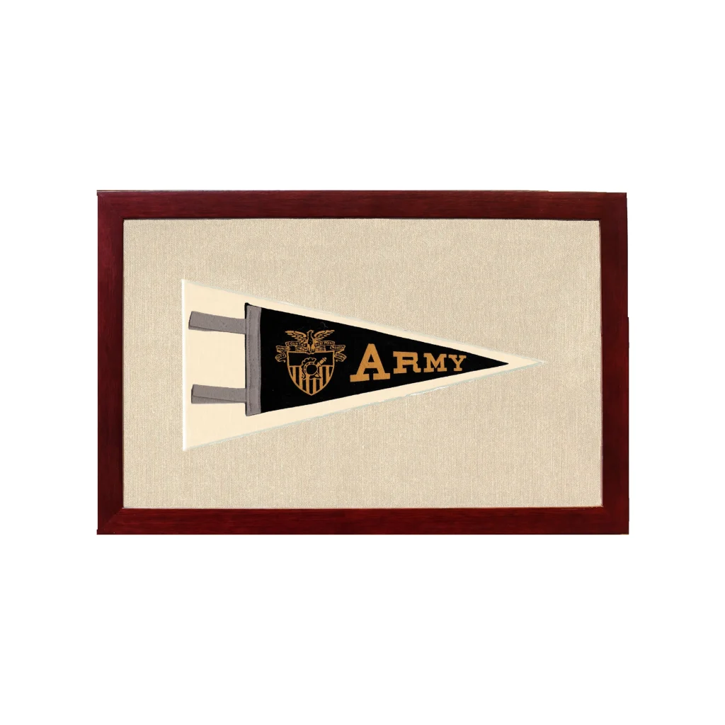 Vintage Army Pennant | 1950s Wool Felt Pennant Framed Display | vintageantiquesgifts.com