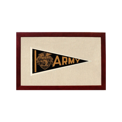 Vintage Army Pennant | 1950s Wool Felt Pennant Framed Display | vintageantiquesgifts.com