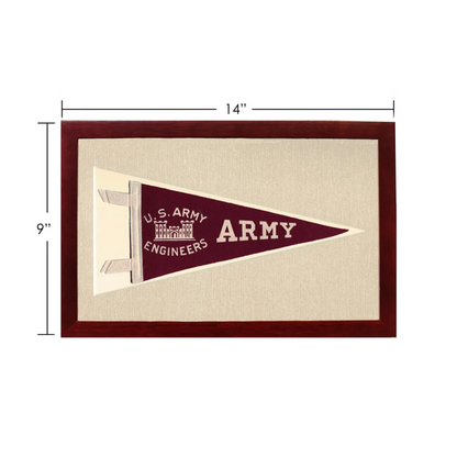 Vintage US Army pennant in maroon and cream design
