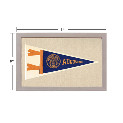 Vintage Augustana College pennant in navy blue with gold lettering