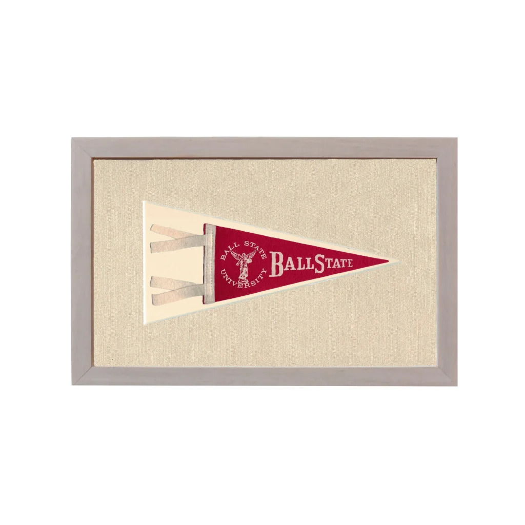 Vintage Ball State University Pennant | Rare Vintage Wool Felt Pennant Flag | vintageantiquesgifts.com