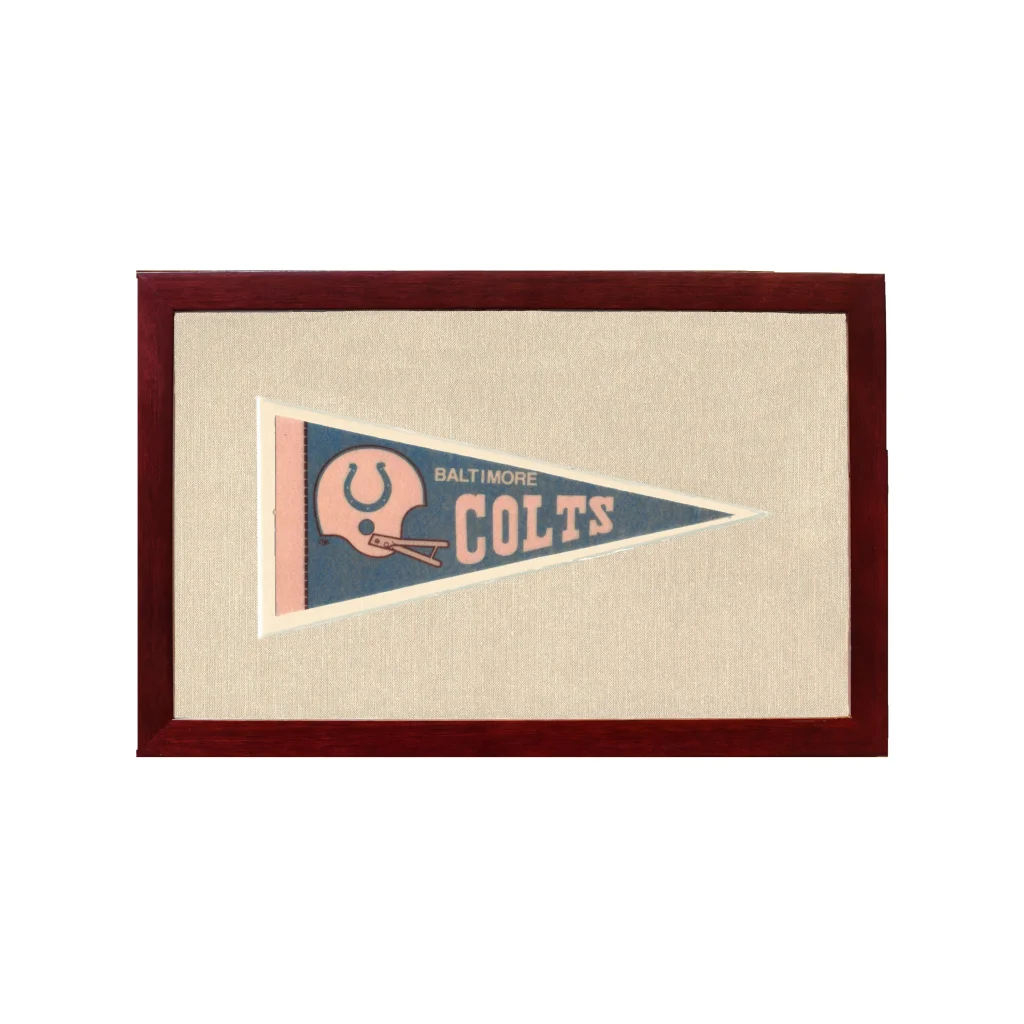 Vintage Baltimore Colts Pennant | 1950s Wool Felt Pennant Framed Display | vintageantiquesgifts.com
