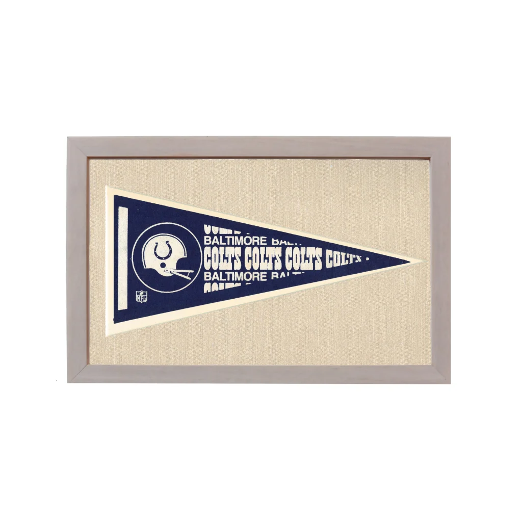 Vintage Baltimore Colts Pennant | 1950s Wool Felt Pennant Framed Display | vintageantiquesgifts.com