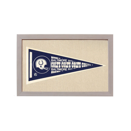 Vintage Baltimore Colts Pennant | 1950s Wool Felt Pennant Framed Display | vintageantiquesgifts.com