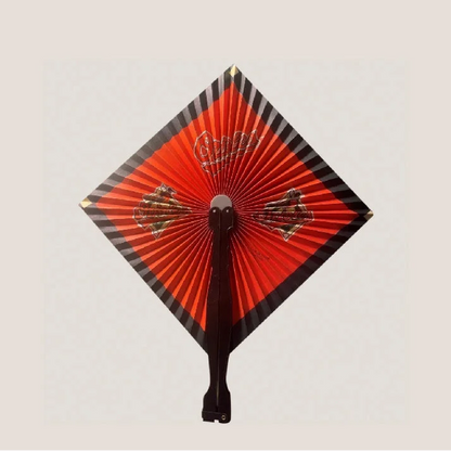 Vintage Baltimore Orioles MLB folding fan from the 1990s with red pleated square design