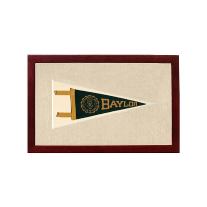 Vintage Baylor University Pennant | 1950s Wool Felt Pennant Framed Display | vintageantiquesgifts.com