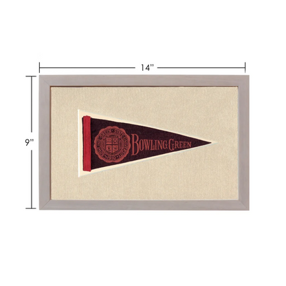 Vintage Bowling Green State University pennant, maroon and cream, 14x9 inches