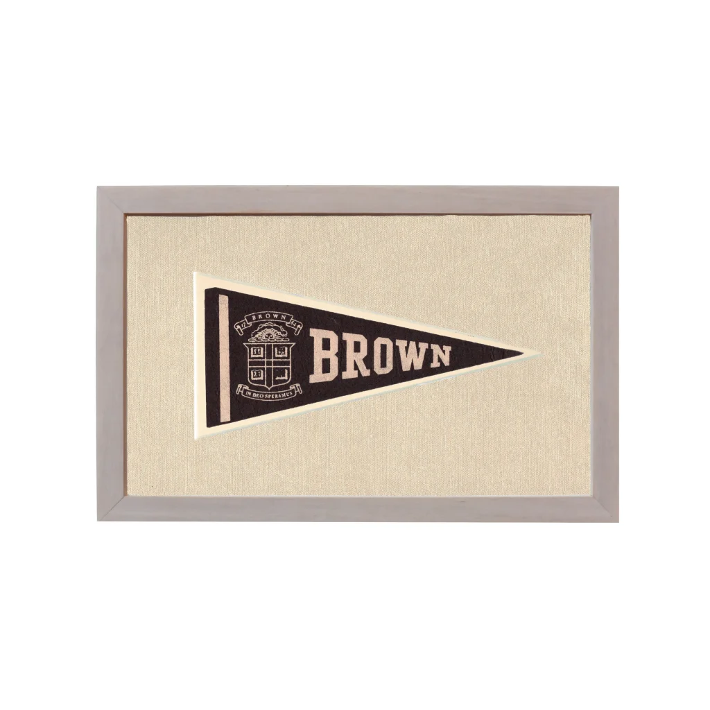 Vintage Brown Pennant | Rare Vintage Wool Felt Pennant Flag | vintageantiquesgifts.com