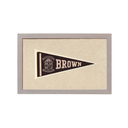 Vintage Brown Pennant | Rare Vintage Wool Felt Pennant Flag | vintageantiquesgifts.com