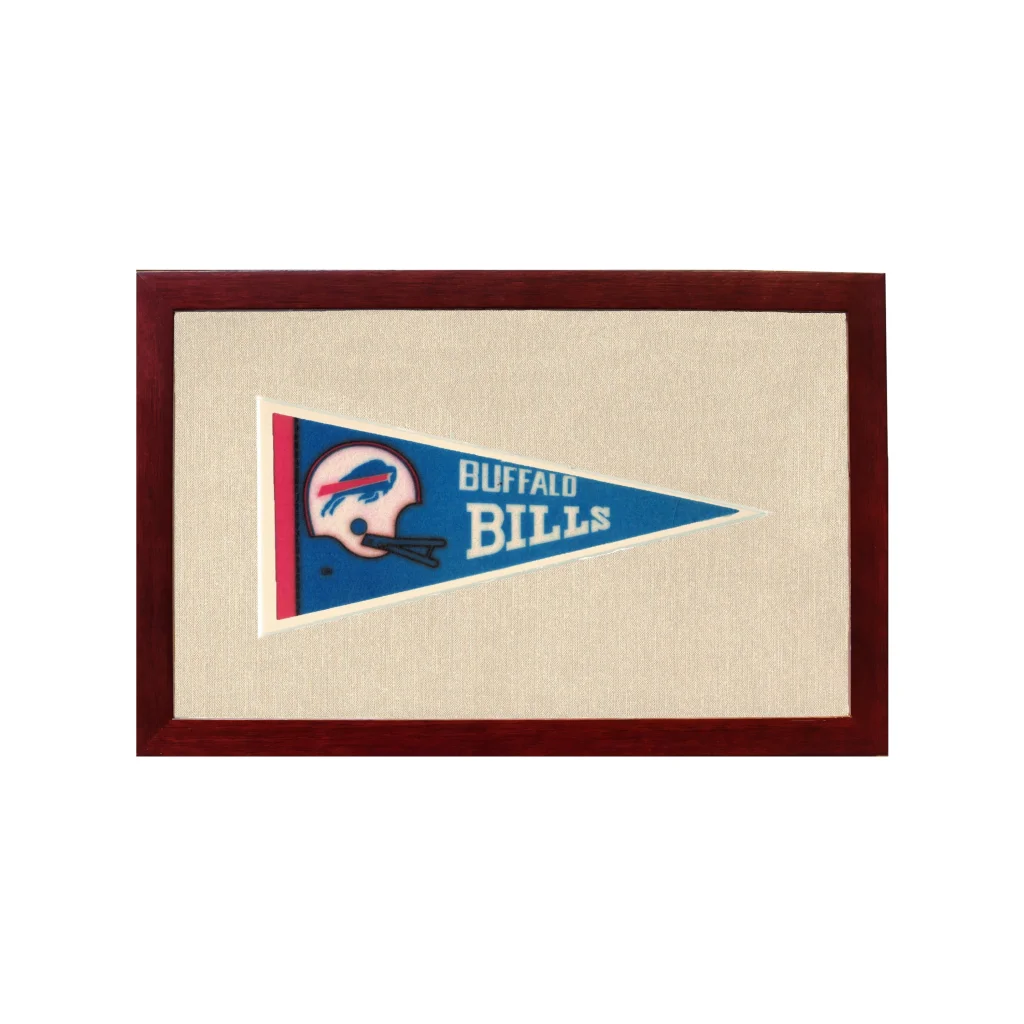 Vintage Buffalo Bills Pennant | 1950s Wool Felt Pennant Framed Display | vintageantiquesgifts.com