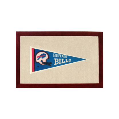 Vintage Buffalo Bills Pennant | 1950s Wool Felt Pennant Framed Display | vintageantiquesgifts.com