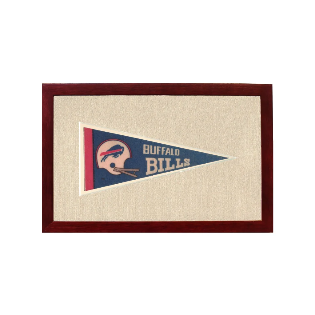 Vintage Buffalo Bills Pennant | 1950s Wool Felt Pennant Framed Display | vintageantiquesgifts.com