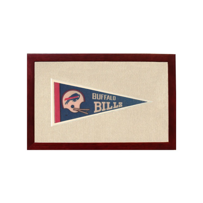 Vintage Buffalo Bills Pennant | 1950s Wool Felt Pennant Framed Display | vintageantiquesgifts.com