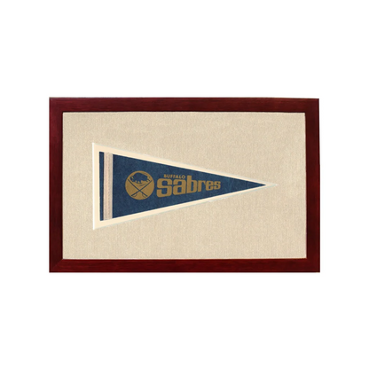 Vintage Buffalo Sabres Pennant | 1950s Wool Felt Pennant Framed Display | vintageantiquesgifts.com