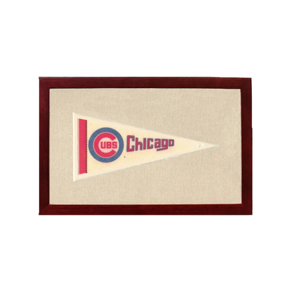 Vintage Chicago Cubs Pennant | 1950s Wool Felt Pennant Framed Display | vintageantiquesgifts.com