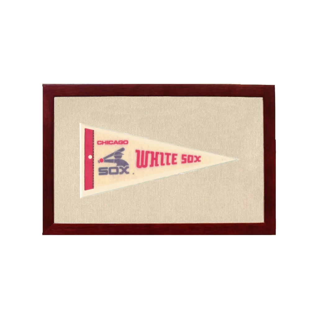Vintage Chicago White Sox Pennant | 1950s Wool Felt Pennant Framed Display | vintageantiquesgifts.com
