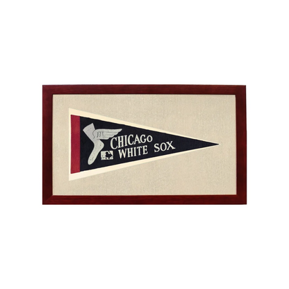 Vintage Chicago White Sox Pennant | 1950s Wool Felt Pennant Framed Display | vintageantiquesgifts.com