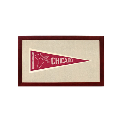 Vintage Chicago White Sox Pennant | 1950s Wool Felt Pennant Framed Display | vintageantiquesgifts.com