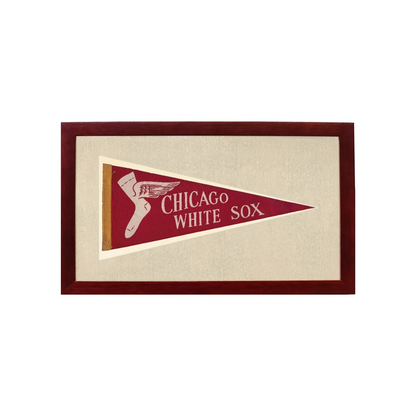 Vintage Chicago White Sox Pennant | 1950s Wool Felt Pennant Framed Display | vintageantiquesgifts.com