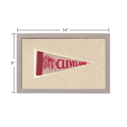 Vintage Cleveland Indians pennant with red beige design and chief silhouette