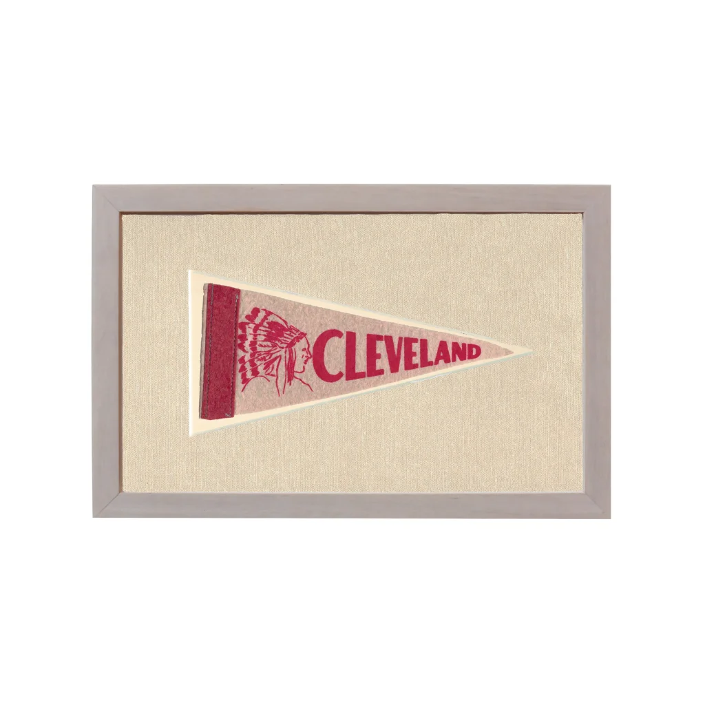 Vintage Cleveland Indians Pennant | Rare Vintage Wool Felt Pennant Flag | vintageantiquesgifts.com