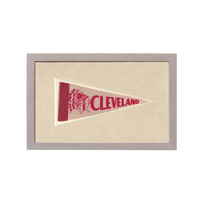 Vintage Cleveland Indians Pennant | Rare Vintage Wool Felt Pennant Flag | vintageantiquesgifts.com