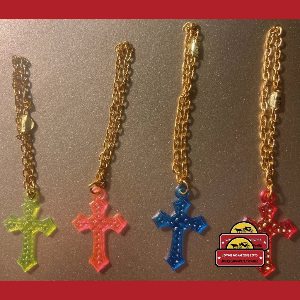 Vintage Colorful Cross Charms Bracelets 1980s Very Neat! - Advertisements - Antique Misc. Collectibles And Memorabilia.