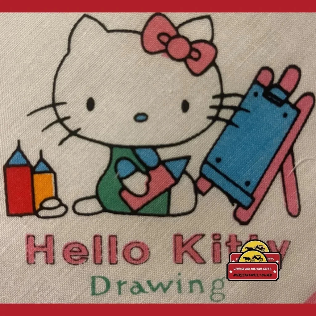 Vintage Combo Hello Kitty Cotton Cloth Napkins Handkerchiefs All 3 Colors 1980s Advertisements Antique Collectible
