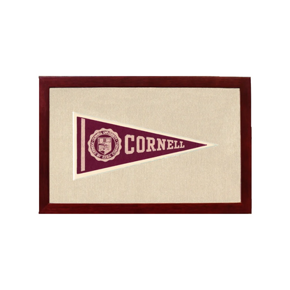 Vintage Cornell University Pennant | 1950s Wool Felt Pennant Framed Display | vintageantiquesgifts.com