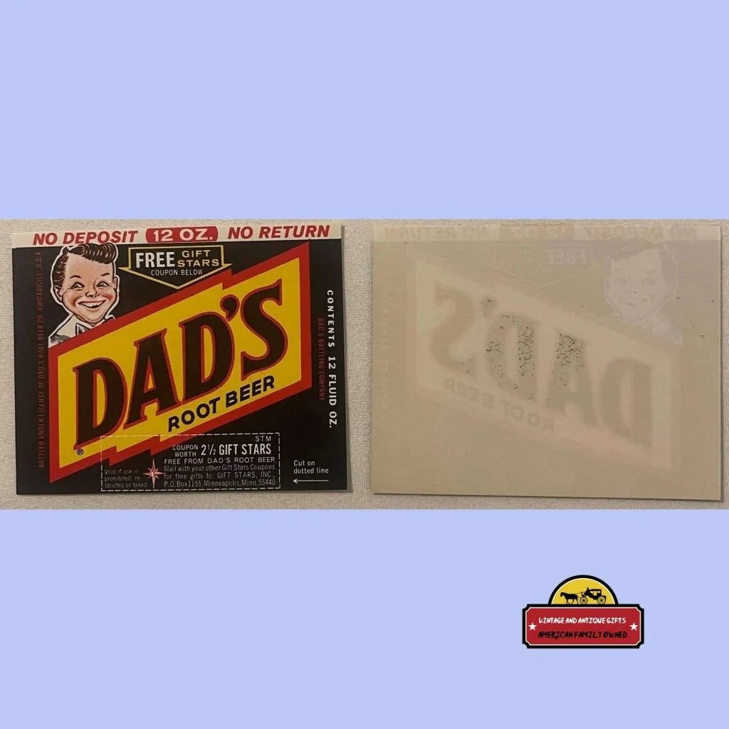 Vintage Dad’s Root Beer label and soap bar showcase classic 1960s Chicago vibe