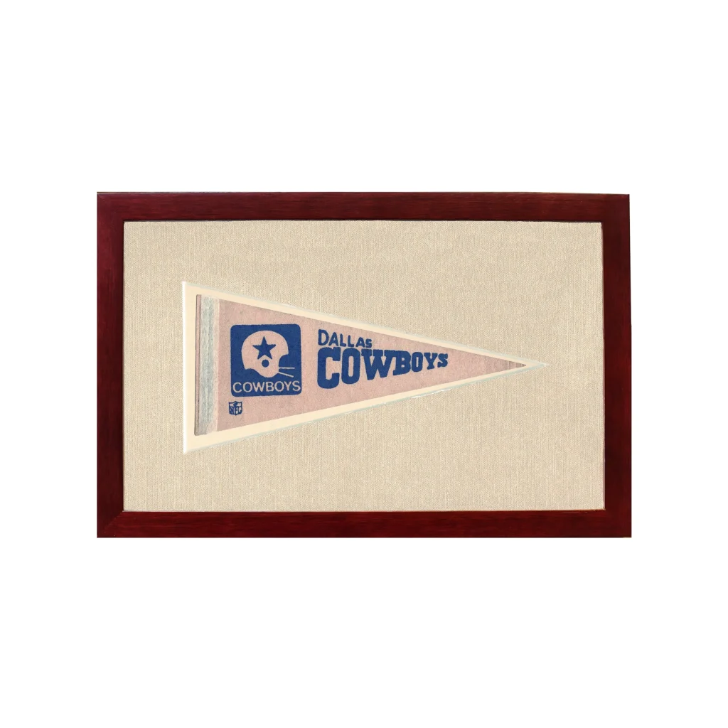 Vintage Dallas Cowboys Pennant | 1950s Wool Felt Pennant Framed Display | vintageantiquesgifts.com