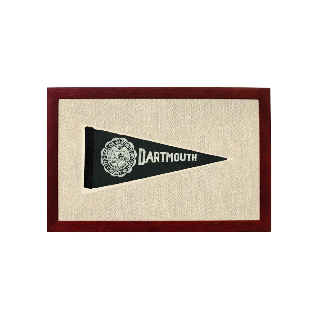 Vintage Dartmouth College Pennant | 1950s Wool Felt Pennant Framed Display | vintageantiquesgifts.com