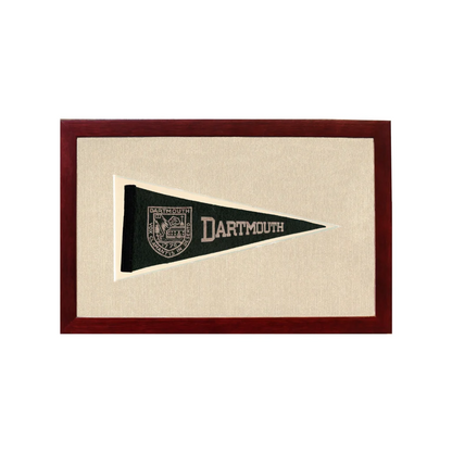 Vintage Dartmouth Pennant | 1950s Wool Felt Pennant Framed Display | vintageantiquesgifts.com