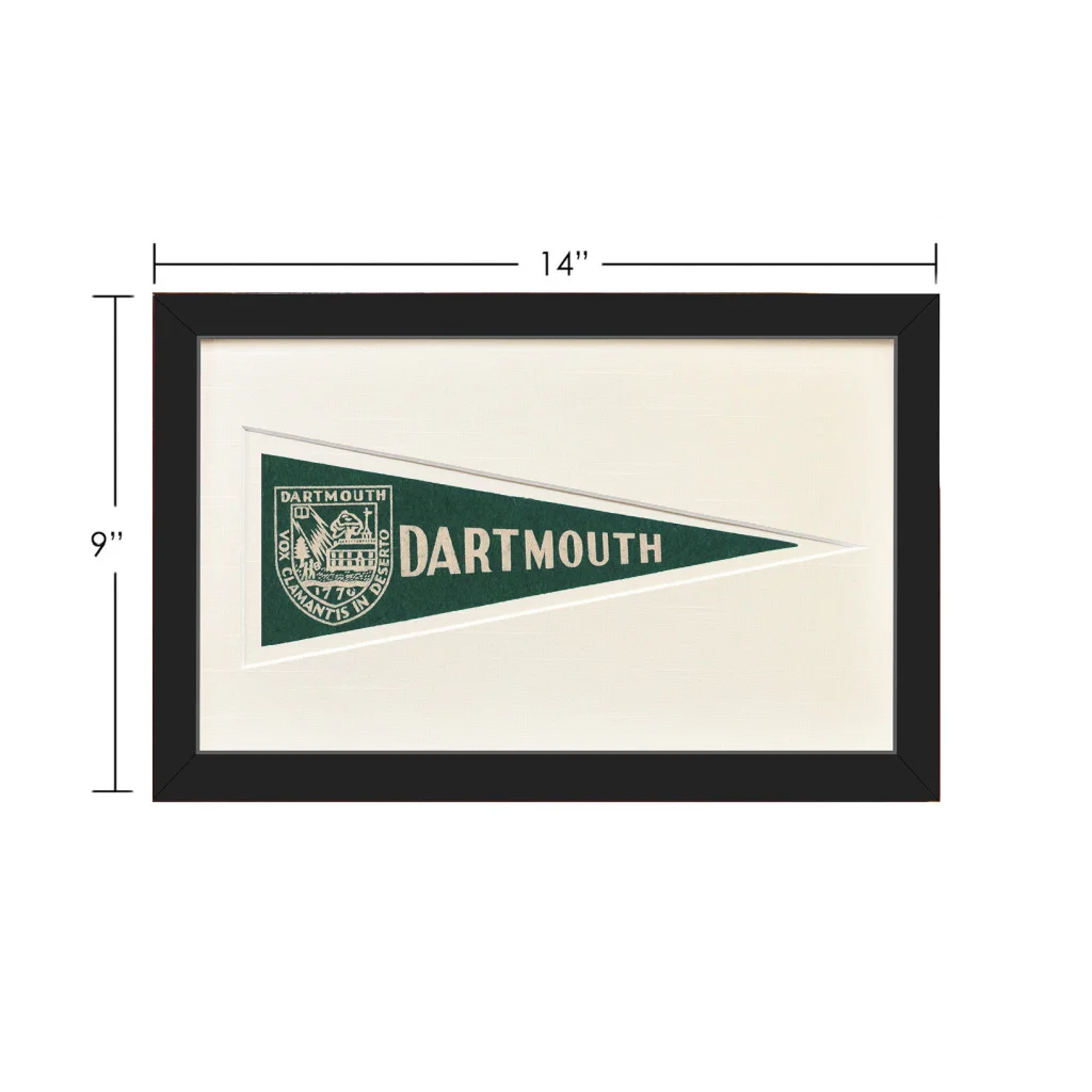 Vintage Dartmouth wool felt pennant from 1950s