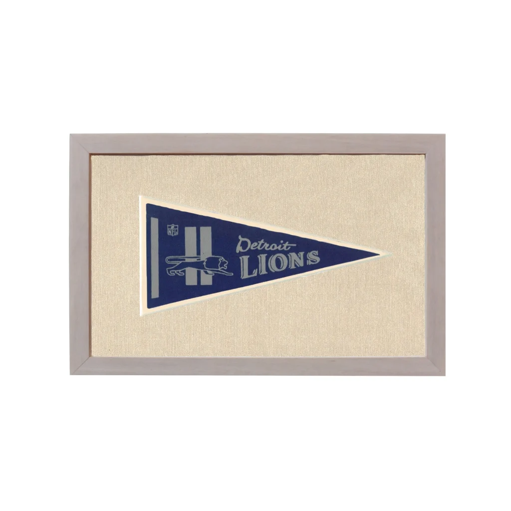 Vintage Detroit Lions NFL Pennant | Rare Vintage Wool Felt Pennant Flag | vintageantiquesgifts.com