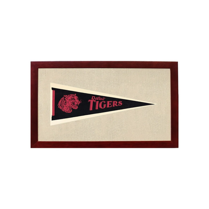 Vintage Detroit Tigers Pennant | 1950s Wool Felt Pennant Framed Display | vintageantiquesgifts.com