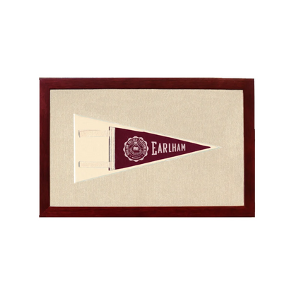 Vintage Earlham College Pennant | 1950s Wool Felt Pennant Framed Display | vintageantiquesgifts.com
