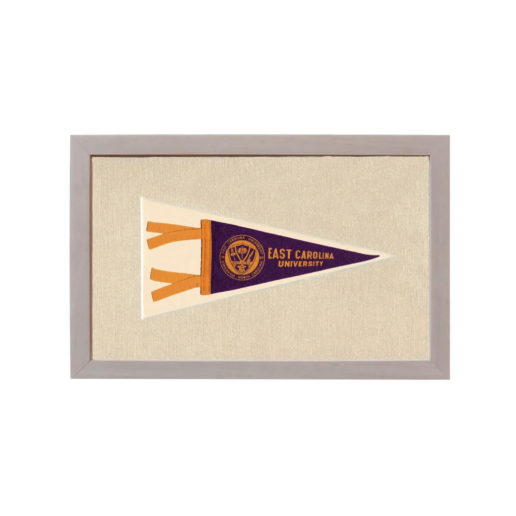 Vintage East Carolina University Pennant | Rare Vintage Wool Felt Pennant Flag | vintageantiquesgifts.com