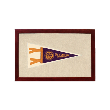 Vintage East Carolina University Pennant | 1950s Wool Felt Pennant Framed Display | vintageantiquesgifts.com