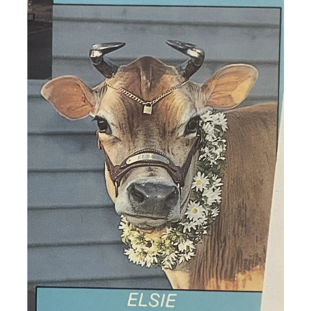 Vintage Elsie and Beauregard 🐄 Borden Cow Postcard RIP to Another USA Icon! Collectibles Antique Gifts Home page &