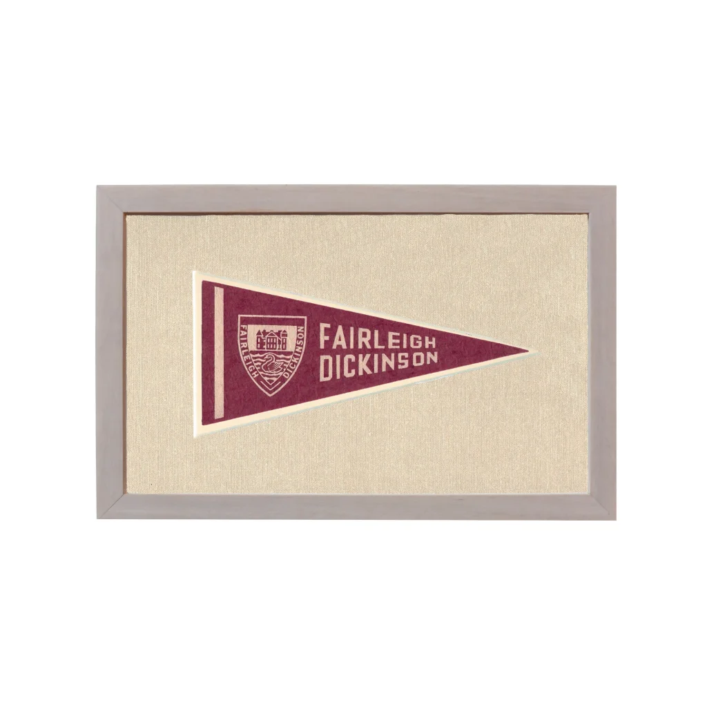 Vintage Fairleigh Dickinson Pennant | Rare Vintage Wool Felt Pennant Flag | vintageantiquesgifts.com